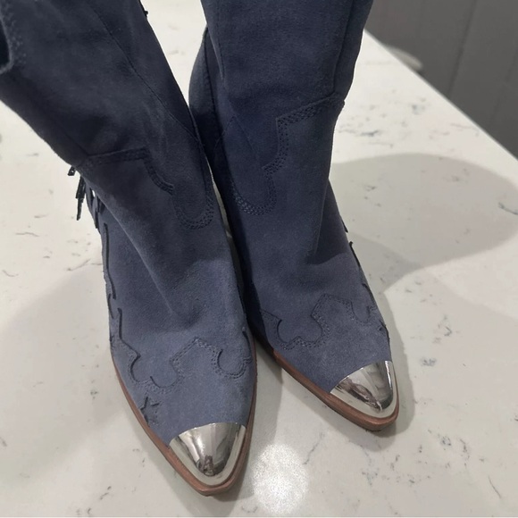 Aldo x Tezza Ankle Blue Cowboy Boot Women's  Pattern  Pointed Toe Size 8 - Picture 6 of 10